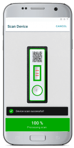 rapid test smartphone reader showing a scanned image