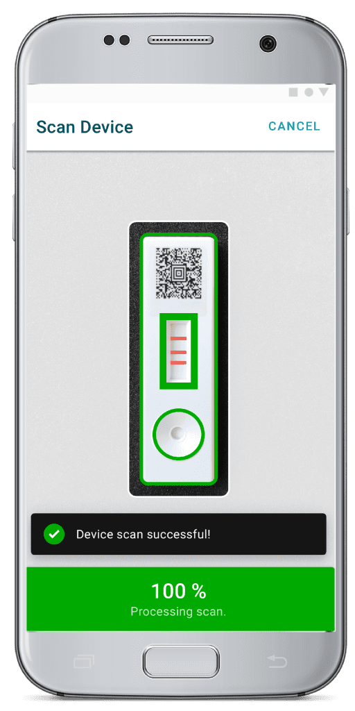 AppDx Smartphone rapid test reader screen