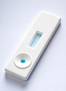 Image of a lateral flow rapid test